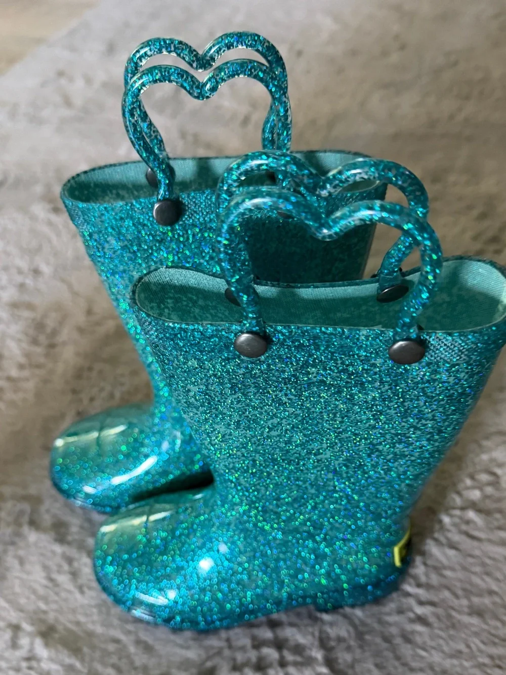 Western Chief Toddler Abby Light-Up Glitter Boots Teal Green